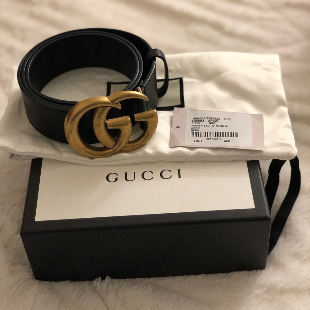 Gucci Leather Belt with Double G buckle
